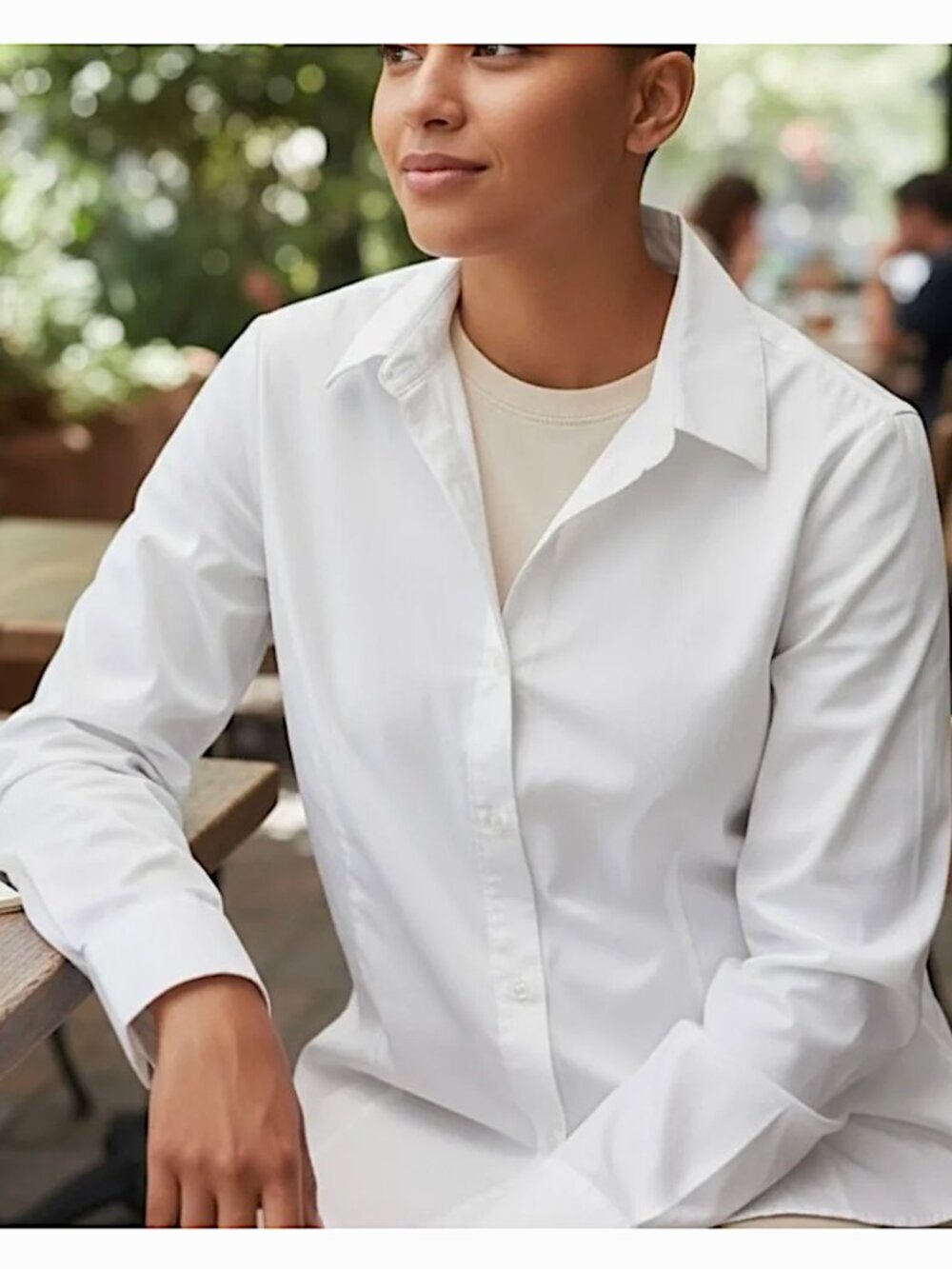 COLDWATER CREEK Button Up Shirt Long Sleeve White